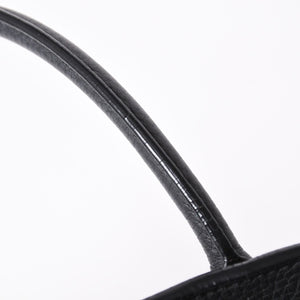 Like New THE ROW SOFT MARGAUX 10 Handbag W1190 L133 Leather Black Silver Hardware Used 4a001929