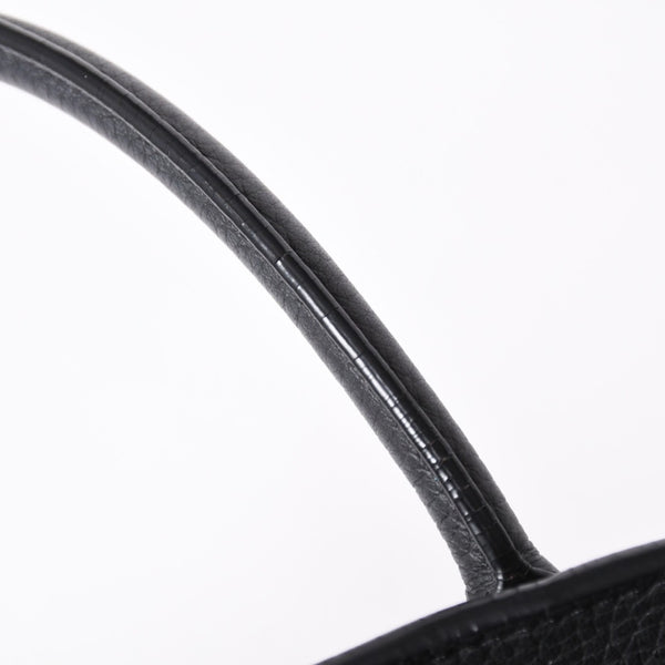 Like New THE ROW SOFT MARGAUX 10 Handbag W1190 L133 Leather Black Silver Hardware Used 4a001929