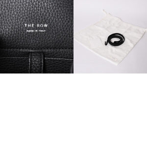 Like New THE ROW SOFT MARGAUX 10 Handbag W1190 L133 Leather Black Silver Hardware Used 4a001929