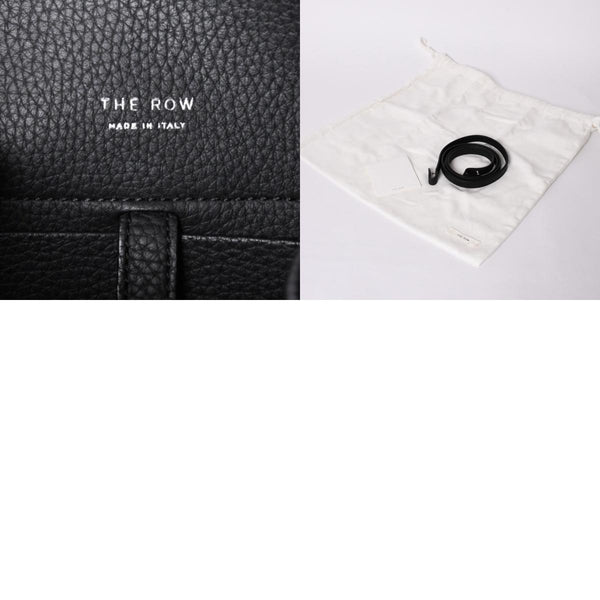 Like New THE ROW SOFT MARGAUX 10 Handbag W1190 L133 Leather Black Silver Hardware Used 4a001929