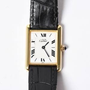 CARTIER Must Tank LM wristwatch, weight approximately 30.46g W1009554 Quartz watch, vermeil, sterling silver 925, excellent condition, pre-owned, item number 4a001795