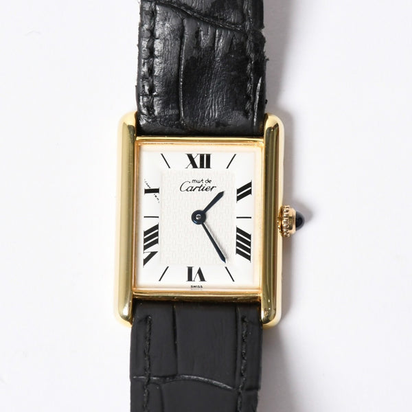 CARTIER Must Tank LM wristwatch, weight approximately 30.46g W1009554 Quartz watch, vermeil, sterling silver 925, excellent condition, pre-owned, item number 4a001795