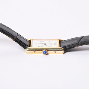 CARTIER Must Tank LM wristwatch, weight approximately 30.46g W1009554 Quartz watch, vermeil, sterling silver 925, excellent condition, pre-owned, item number 4a001795