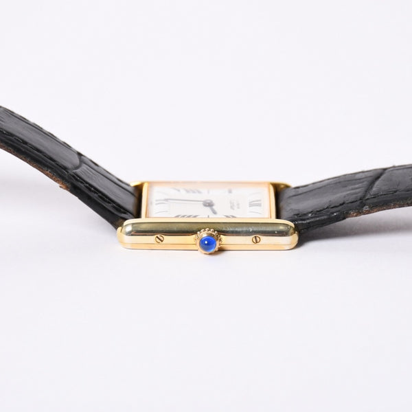 CARTIER Must Tank LM wristwatch, weight approximately 30.46g W1009554 Quartz watch, vermeil, sterling silver 925, excellent condition, pre-owned, item number 4a001795