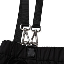 画像をギャラリービューアに読み込む, 極美品 PRADA プラダ ポーチ付きRe-Nylon サスペンダーパンツ トライアングルポーチ ブラック シルバー金具 サスペンダー ナイロン メタルプレート 中古 4a001962