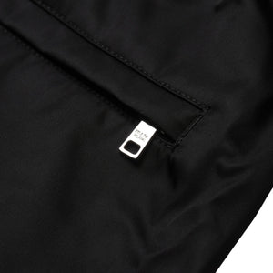 極美品 PRADA プラダ ポーチ付きRe-Nylon サスペンダーパンツ トライアングルポーチ ブラック シルバー金具 サスペンダー ナイロン メタルプレート 中古 4a001962