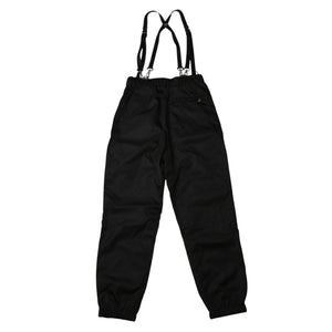 極美品 PRADA プラダ ポーチ付きRe-Nylon サスペンダーパンツ トライアングルポーチ ブラック シルバー金具 サスペンダー ナイロン メタルプレート 中古 4a001962