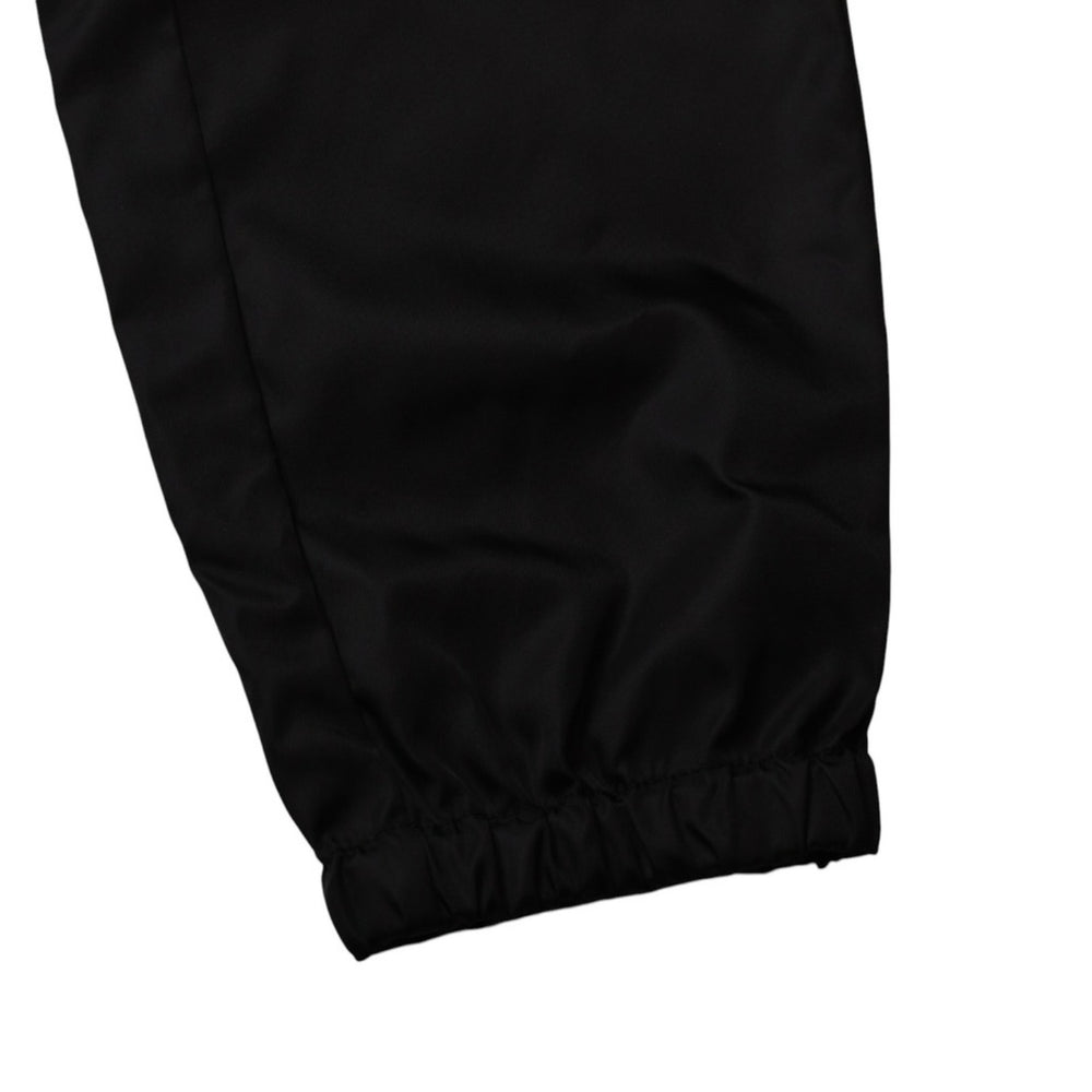 Very good condition PRADA Re-Nylon suspender pants with pouch triangle pouch black silver hardware suspenders nylon metal plate used 4a001962