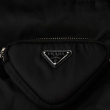 画像をギャラリービューアに読み込む, 極美品 PRADA プラダ ポーチ付きRe-Nylon サスペンダーパンツ トライアングルポーチ ブラック シルバー金具 サスペンダー ナイロン メタルプレート 中古 4a001962