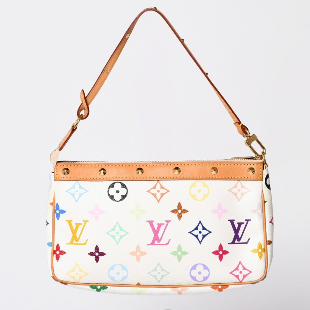 LOUIS VUITTON Pochette Accessory Pouch M92649 Monogram Multicolor Takashi Murakami Good Condition Used 4a001980
