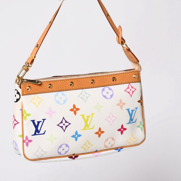 LOUIS VUITTON ルイヴィトン ポシェット アクセソワール アクセサリーポーチ M92649 モノグラム マルチカラー 村上隆 美品 中古 4a001980