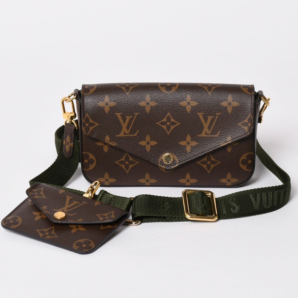 Very good condition LOUIS VUITTON Multi-pochette Félicie shoulder bag M80091 Brown Green Used 4a002385