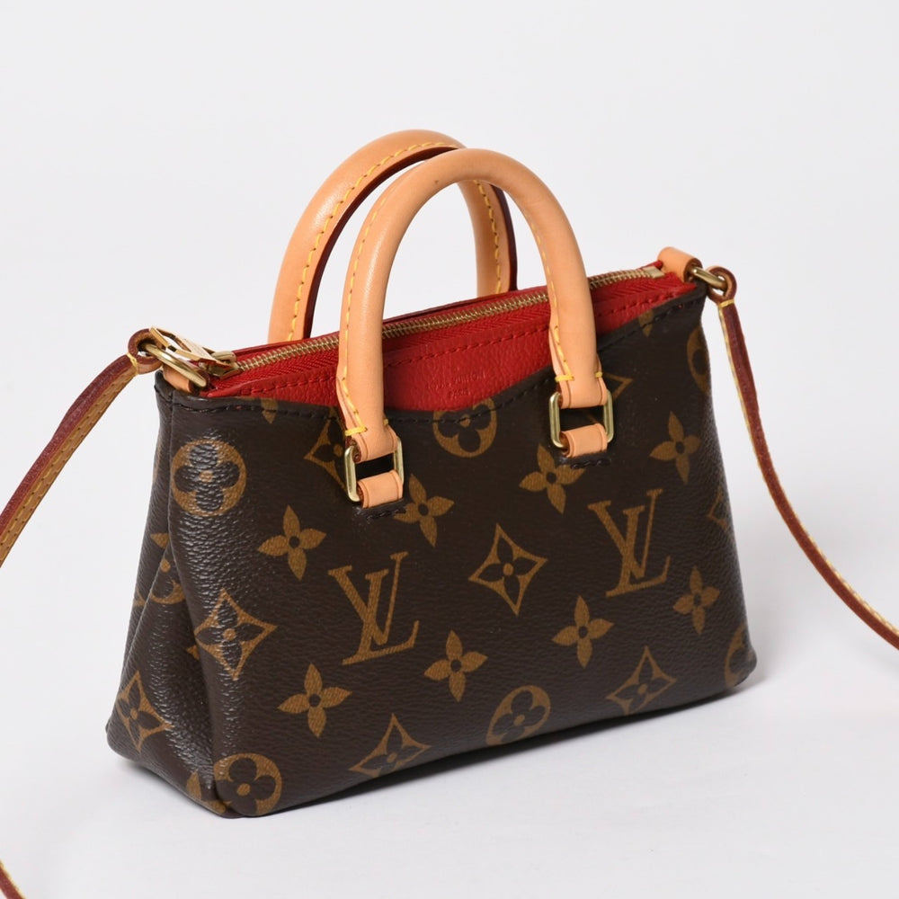 極美品 LOUIS VUITTON ルイヴィトン ナノパラス Ｍ61254 2WAY ハンドバッグ ショルダーバッグ 中古 4a001982