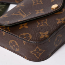 Load image into Gallery viewer, 極美品 LOUIS VUITTON ルイ ヴィトン ミュルティポシェットフェリシー ショルダーバッグ M80091 ブラウン グリーン 中古 4a002385