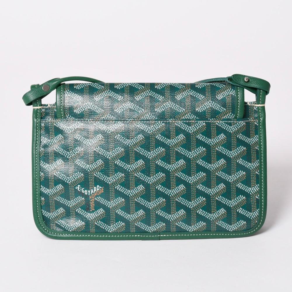 新品同様 GOYARD ゴヤール プリュメ ポーチウォレット ショルダーバッグ PLUMETPMLTY09CL09P レザー グリーン シルバー金具 中古 4a002470