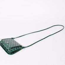 画像をギャラリービューアに読み込む, 新品同様 GOYARD ゴヤール プリュメ ポーチウォレット ショルダーバッグ PLUMETPMLTY09CL09P レザー グリーン シルバー金具 中古 4a002470