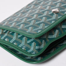 画像をギャラリービューアに読み込む, 新品同様 GOYARD ゴヤール プリュメ ポーチウォレット ショルダーバッグ PLUMETPMLTY09CL09P レザー グリーン シルバー金具 中古 4a002470
