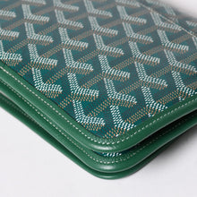画像をギャラリービューアに読み込む, 新品同様 GOYARD ゴヤール プリュメ ポーチウォレット ショルダーバッグ PLUMETPMLTY09CL09P レザー グリーン シルバー金具 中古 4a002470