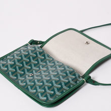 画像をギャラリービューアに読み込む, 新品同様 GOYARD ゴヤール プリュメ ポーチウォレット ショルダーバッグ PLUMETPMLTY09CL09P レザー グリーン シルバー金具 中古 4a002470
