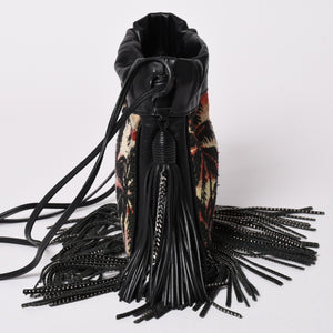 極美品 YSL サンローラン カハラバッグ ショルダーバッグ サンセット フリンジ バケットバッグ スモール 412691 中古 4a002733