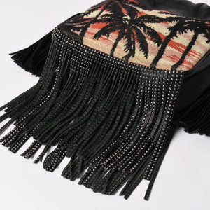 極美品 YSL サンローラン カハラバッグ ショルダーバッグ サンセット フリンジ バケットバッグ スモール 412691 中古 4a002733