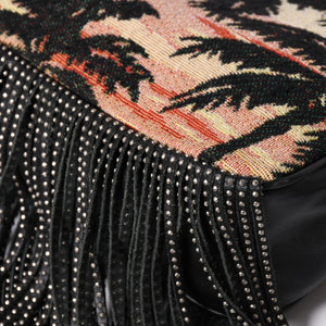 極美品 YSL サンローラン カハラバッグ ショルダーバッグ サンセット フリンジ バケットバッグ スモール 412691 中古 4a002733