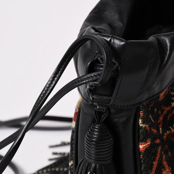 極美品 YSL サンローラン カハラバッグ ショルダーバッグ サンセット フリンジ バケットバッグ スモール 412691 中古 4a002733