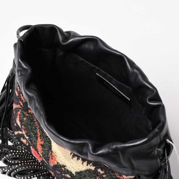 極美品 YSL サンローラン カハラバッグ ショルダーバッグ サンセット フリンジ バケットバッグ スモール 412691 中古 4a002733