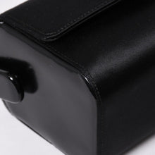 画像をギャラリービューアに読み込む, 極美品 PRADA プラダ ハンドバッグ サテン ミニ バニティ トライアングルロゴ 三角ロゴプレート アセテート ブラック 中古 4a001984