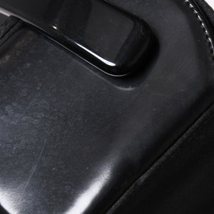 極美品 PRADA プラダ ハンドバッグ サテン ミニ バニティ トライアングルロゴ 三角ロゴプレート アセテート ブラック 中古 4a001984