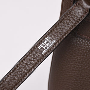 極美品 HERMES エルメス ケリー32 内縫い エベンヌ □K刻印 トリヨンクレマンス シルバー金具 ハンドバッグ 2WAY 中古 4a002814