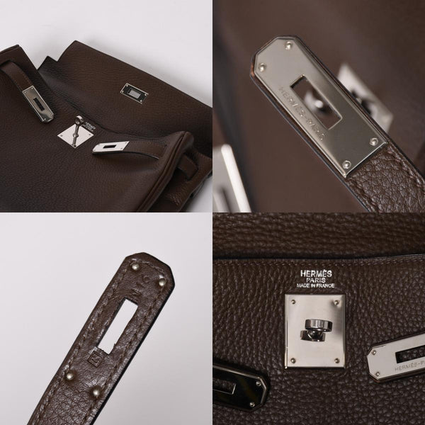 極美品 HERMES エルメス ケリー32 内縫い エベンヌ □K刻印 トリヨンクレマンス シルバー金具 ハンドバッグ 2WAY 中古 4a002814