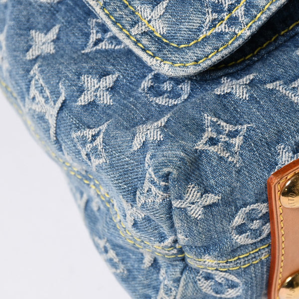 Very good condition LOUIS VUITTON Baggy GM shoulder bag M95048 Monogram denim blue gold hardware used 4a001993