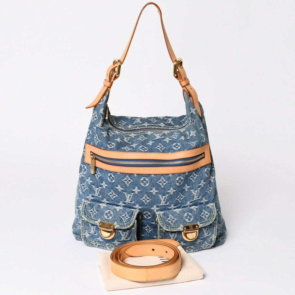 Very good condition LOUIS VUITTON Baggy GM shoulder bag M95048 Monogram denim blue gold hardware used 4a001993