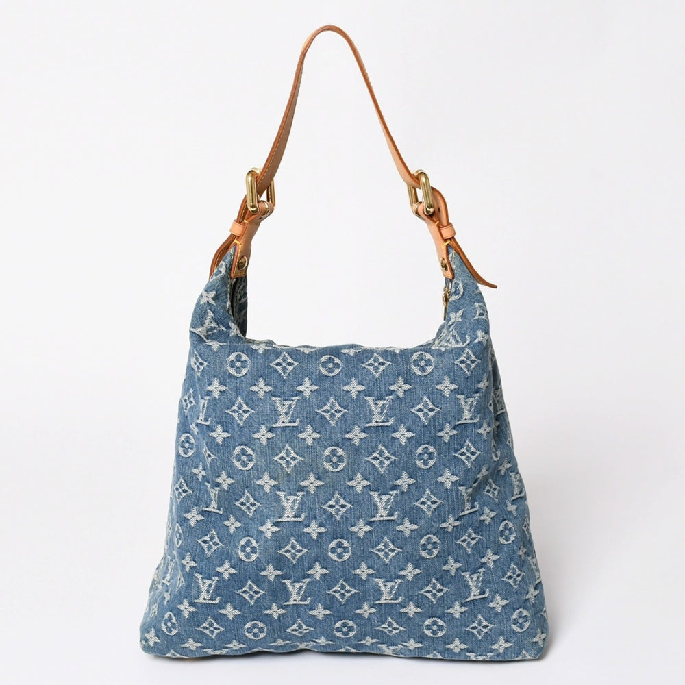 Very good condition LOUIS VUITTON Baggy GM shoulder bag M95048 Monogram denim blue gold hardware used 4a001993