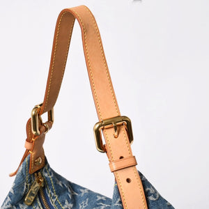 Very good condition LOUIS VUITTON Baggy GM shoulder bag M95048 Monogram denim blue gold hardware used 4a001993