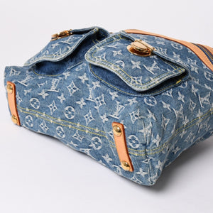 Very good condition LOUIS VUITTON Baggy GM shoulder bag M95048 Monogram denim blue gold hardware used 4a001993