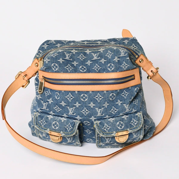 Very good condition LOUIS VUITTON Baggy GM shoulder bag M95048 Monogram denim blue gold hardware used 4a001993