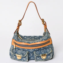 Load image into Gallery viewer, LOUIS VUITTON ルイヴィトン モノグラムデニム バギーPM ショルダーバッグ ワンショルダー M95049 インディゴブルー 美品 中古 4a001981