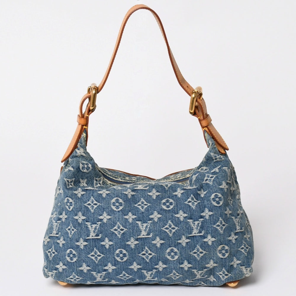 LOUIS VUITTON Monogram Denim Baggy PM Shoulder Bag One Shoulder M95049 Indigo Blue Good Condition Used 4a001981