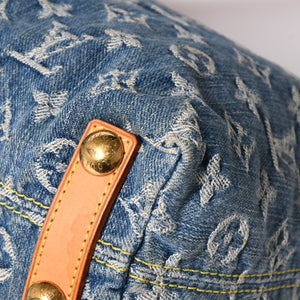 LOUIS VUITTON Monogram Denim Baggy PM Shoulder Bag One Shoulder M95049 Indigo Blue Good Condition Used 4a001981
