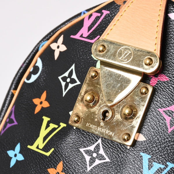 極美品 LOUIS VUITTON ルイヴィトン スピーディ30 ハンドバッグ M92642 モノグラム マルチカラー ブラック ゴールド金具 村上隆 中古 4a001995