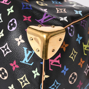 極美品 LOUIS VUITTON ルイヴィトン スピーディ30 ハンドバッグ M92642 モノグラム マルチカラー ブラック ゴールド金具 村上隆 中古 4a001995