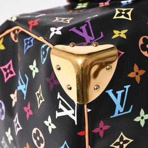 極美品 LOUIS VUITTON ルイヴィトン スピーディ30 ハンドバッグ M92642 モノグラム マルチカラー ブラック ゴールド金具 村上隆 中古 4a001995