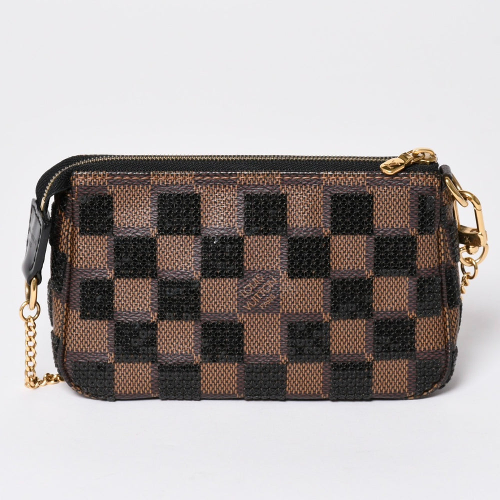 Very good condition LOUIS VUITTON Monogram Mini Pochette Accessoire Damier Payette N63176 Sequins Used 4a002411