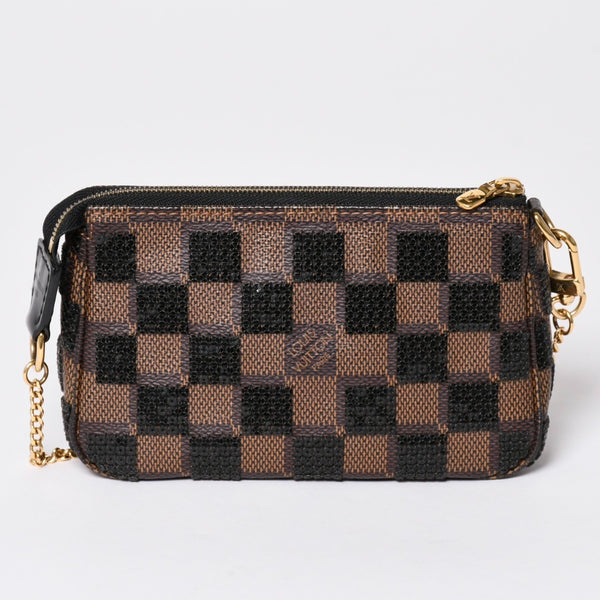 Very good condition LOUIS VUITTON Monogram Mini Pochette Accessory Damier Payette N63176 Sequins Used 4a002411