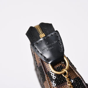 Very good condition LOUIS VUITTON Monogram Mini Pochette Accessory Damier Payette N63176 Sequins Used 4a002411