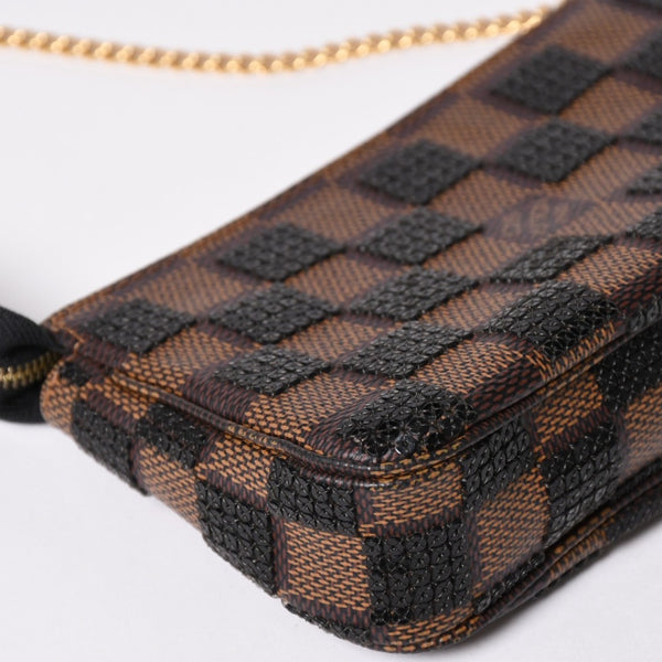 Very good condition LOUIS VUITTON Monogram Mini Pochette Accessory Damier Payette N63176 Sequins Used 4a002411