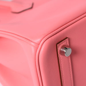 Like new item HERMES Handbag Y stamp Birkin 25 Vaux Swift Rose Azalea Silver hardware Used 4a002465