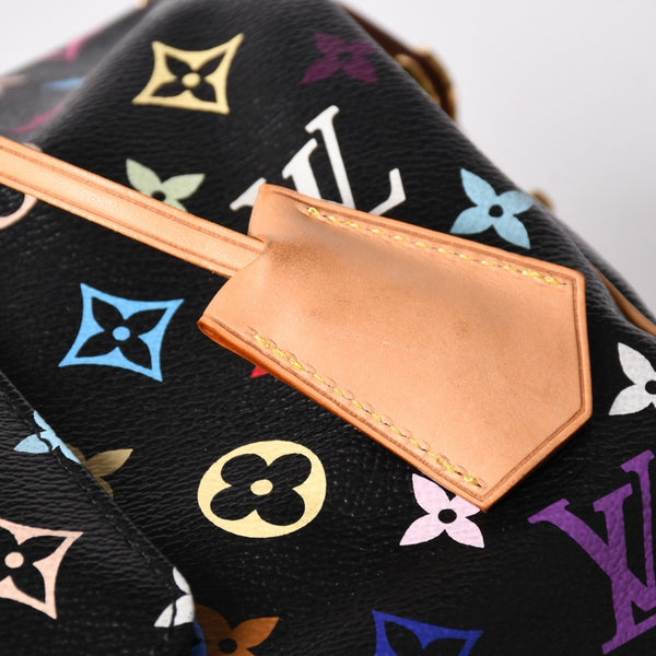 極美品 LOUIS VUITTON ルイヴィトン スピーディ30 ハンドバッグ M92642 モノグラム マルチカラー ブラック ゴールド金具 村上隆 中古 4a001995